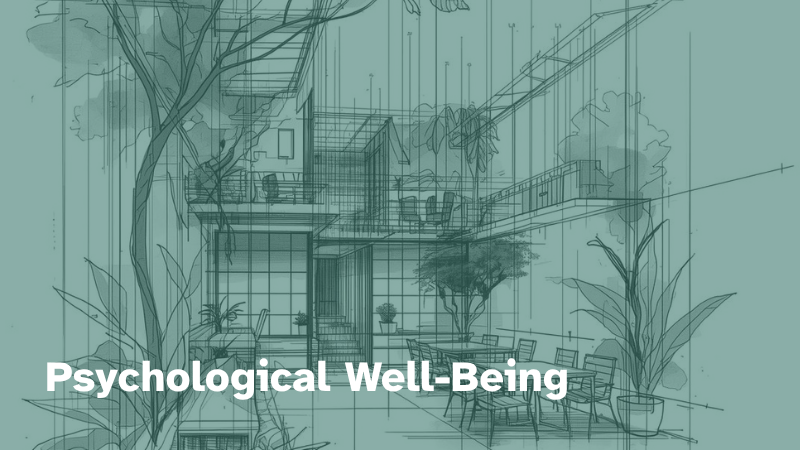 Psychological Well-Being — biophilic interior sketch